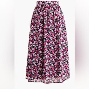 J Crew Factory Floral Midi Skirt